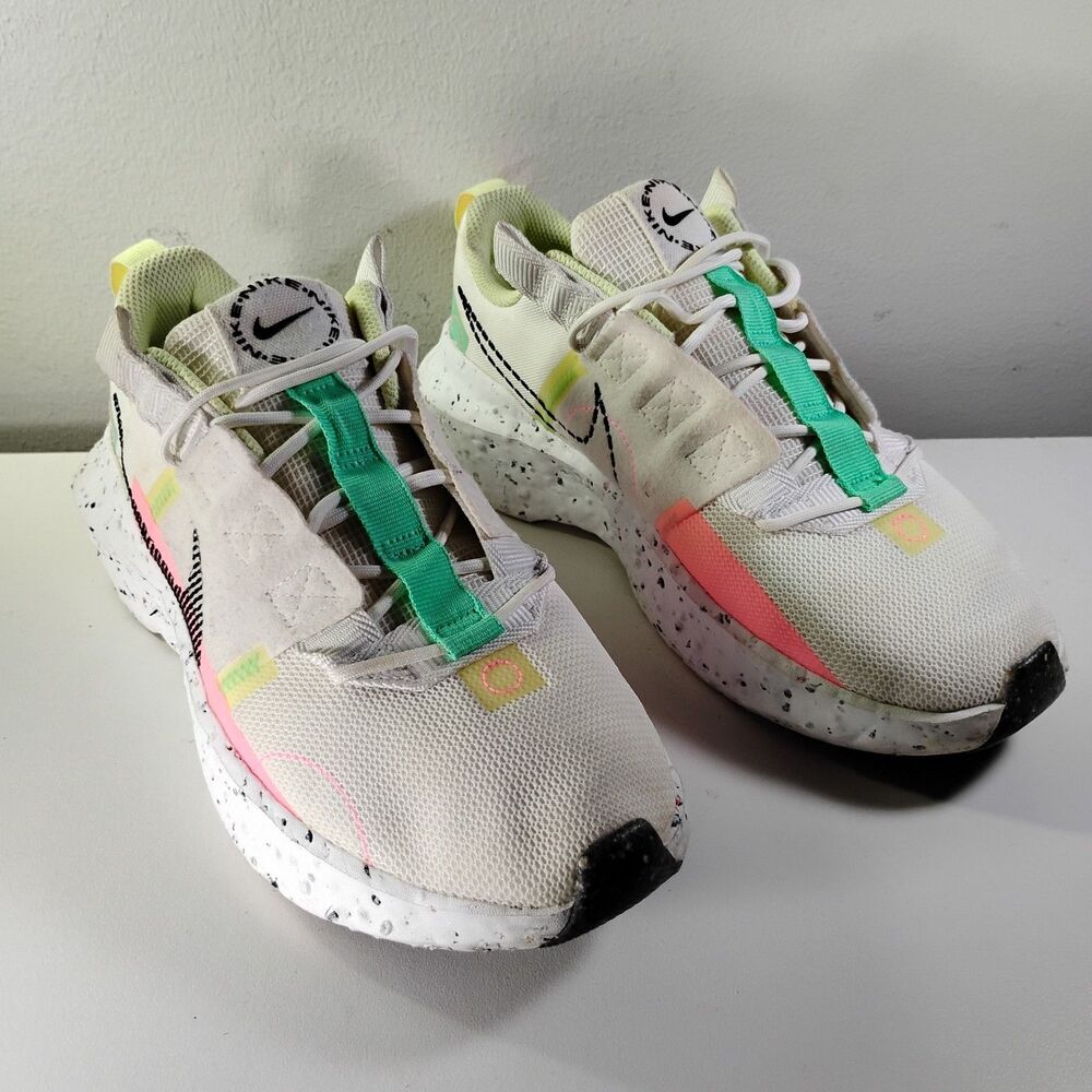 Nike Crater Impact Sneaker Womens US 8.5 Summit White Green Glow Lifestyle Shoes